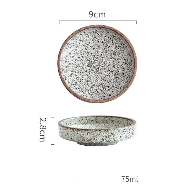 image-Retro Style Creative Ceramic Tableware Household Restaurant Clay Dishes Dishes Rice Bowls Sauces Dessert Dishes Flavor Dishes