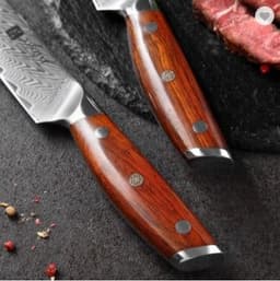 image-Damascus Steel Knife Professional Steak Knife Set Western Knife Steak Knife Main Dinner Knife