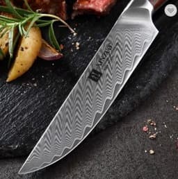 image-Damascus Steel Knife Professional Steak Knife Set Western Knife Steak Knife Main Dinner Knife