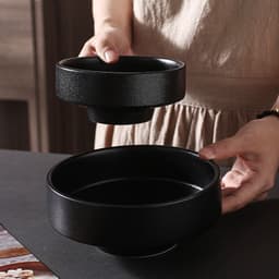 image-Commercial Ramen Noodles In Ceramic Frosted Bowl Bowl