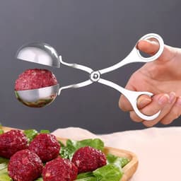 image-Meatball Maker Tool Clip Fish Meat Rice Ball Making Mold Tools Stainless Steel Meat Baller Tongs Kitchen Gadgets