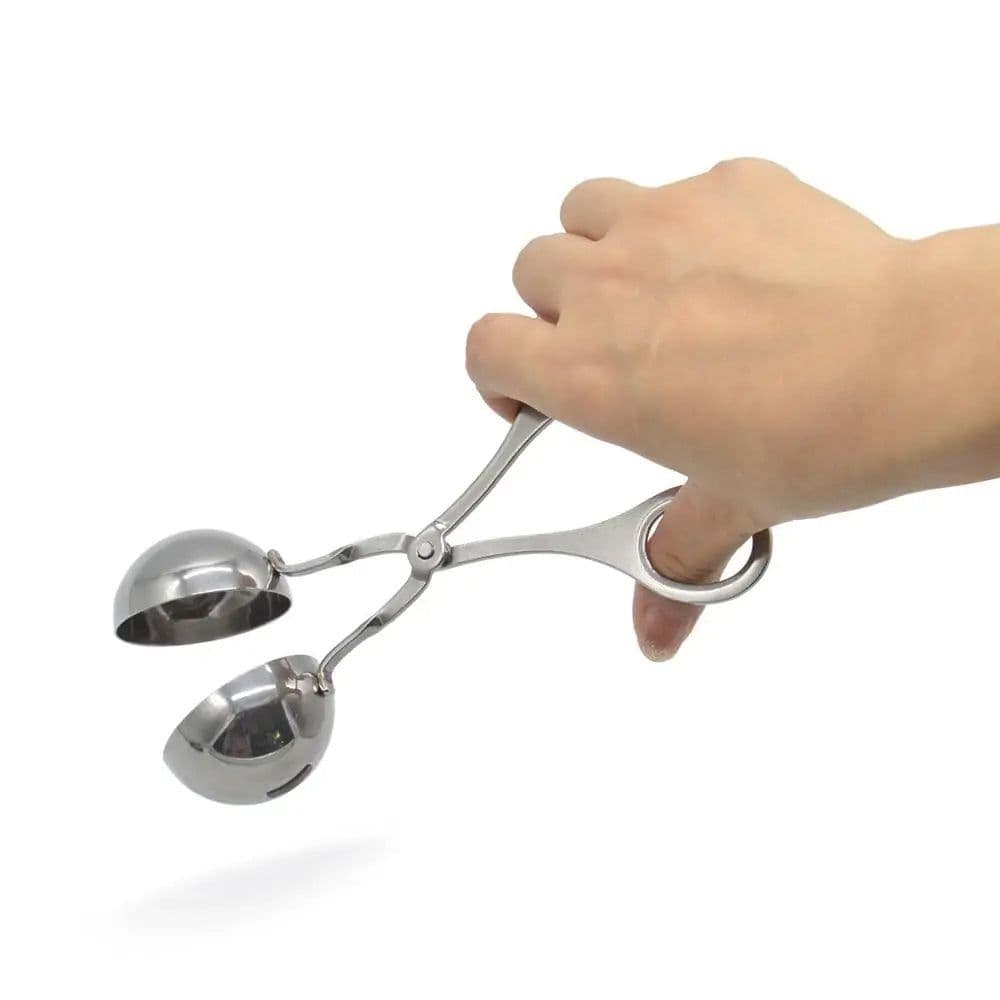 image-Meatball Maker Tool Clip Fish Meat Rice Ball Making Mold Tools Stainless Steel Meat Baller Tongs Kitchen Gadgets