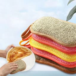 image-Double-Sided Kitchen Cleaning Magic Sponge Microfiber Non-Stick Kitchen Parts Washing Bowl And Pot Tools