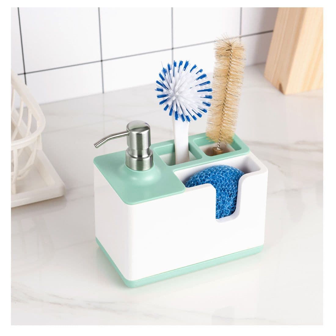 image-Kitchen Cleaning Utensils Storage Soap Dispenser
