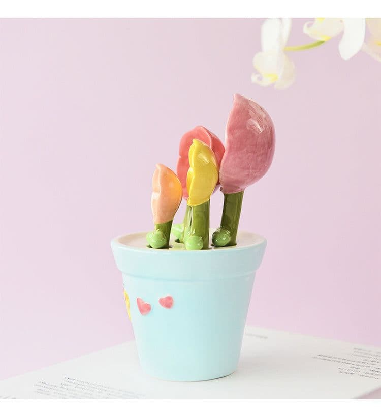 image-Cute Butterfly Flower Spoon Baking Scale Petal Measuring Spoon