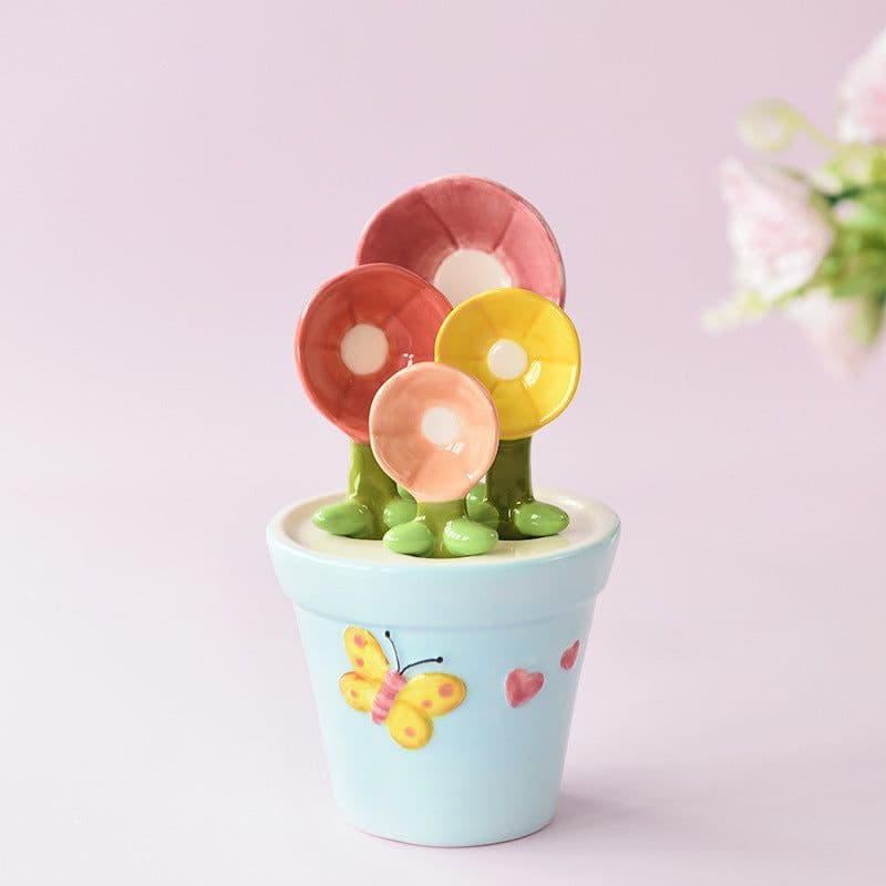 image-Cute Butterfly Flower Spoon Baking Scale Petal Measuring Spoon