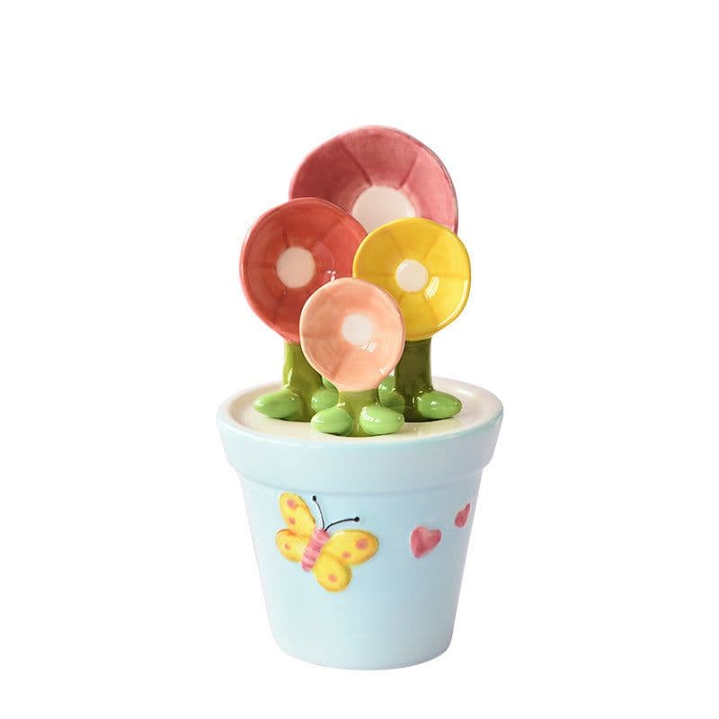 image-Cute Butterfly Flower Spoon Baking Scale Petal Measuring Spoon