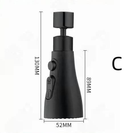 image-Universal Pressurized Faucet Sprayer Anti-splash 360 Degree Rotating Water Tap Three Stall Water Saving Faucet Nozzle Adapter