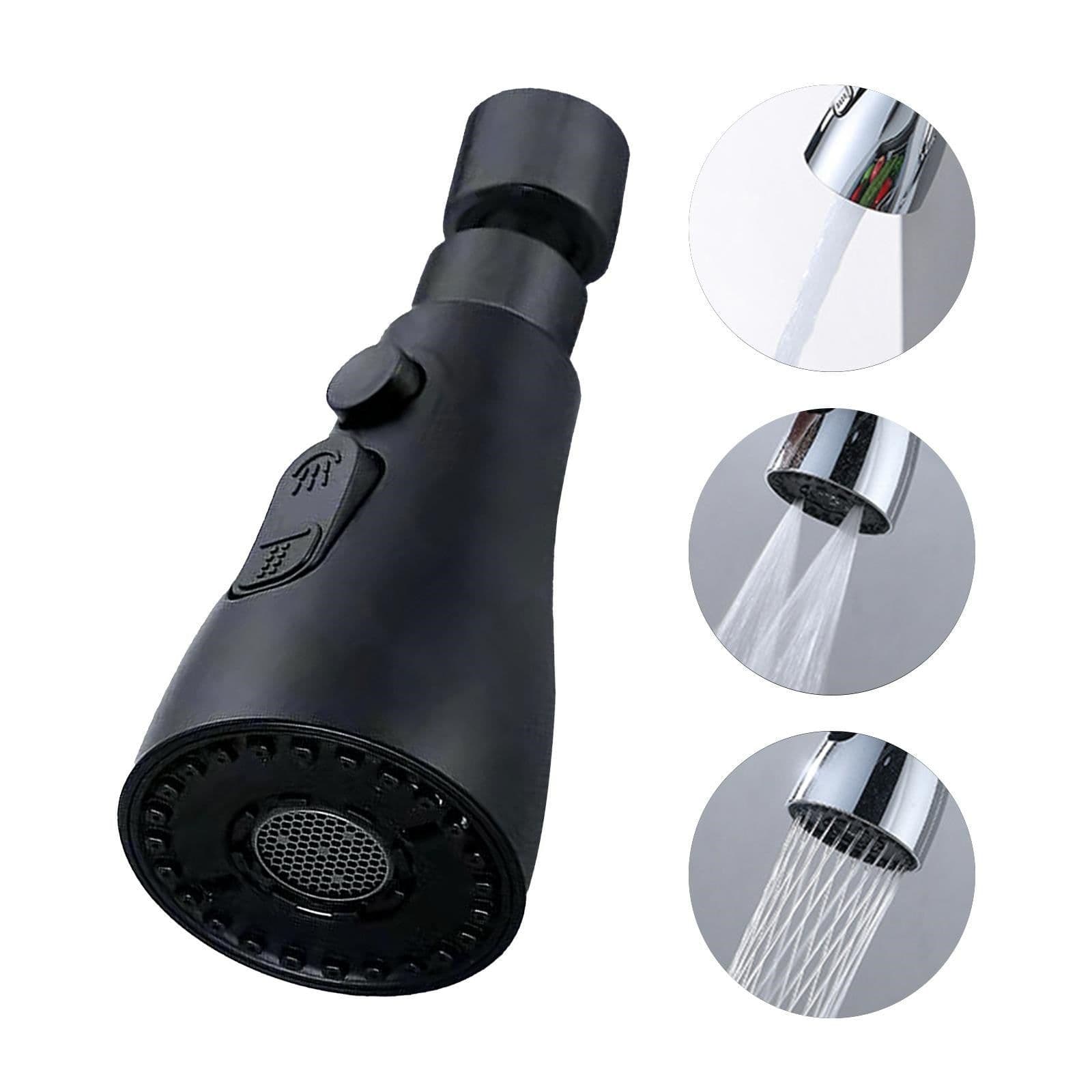 image-Universal Pressurized Faucet Sprayer Anti-splash 360 Degree Rotating Water Tap Three Stall Water Saving Faucet Nozzle Adapter