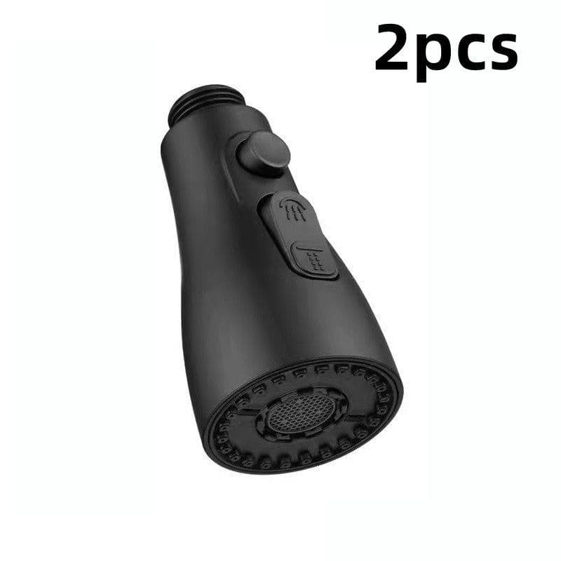 image-Universal Pressurized Faucet Sprayer Anti-splash 360 Degree Rotating Water Tap Three Stall Water Saving Faucet Nozzle Adapter