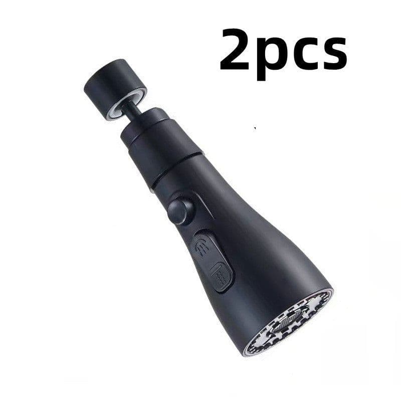 image-Universal Pressurized Faucet Sprayer Anti-splash 360 Degree Rotating Water Tap Three Stall Water Saving Faucet Nozzle Adapter