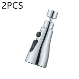 image-Universal Pressurized Faucet Sprayer Anti-splash 360 Degree Rotating Water Tap Three Stall Water Saving Faucet Nozzle Adapter