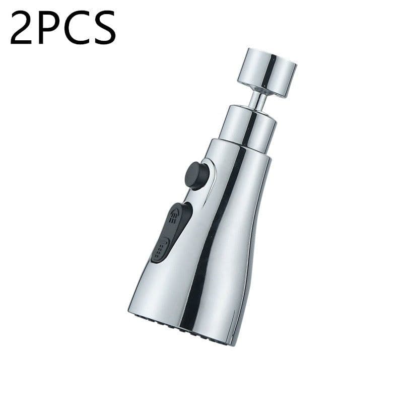 image-Universal Pressurized Faucet Sprayer Anti-splash 360 Degree Rotating Water Tap Three Stall Water Saving Faucet Nozzle Adapter