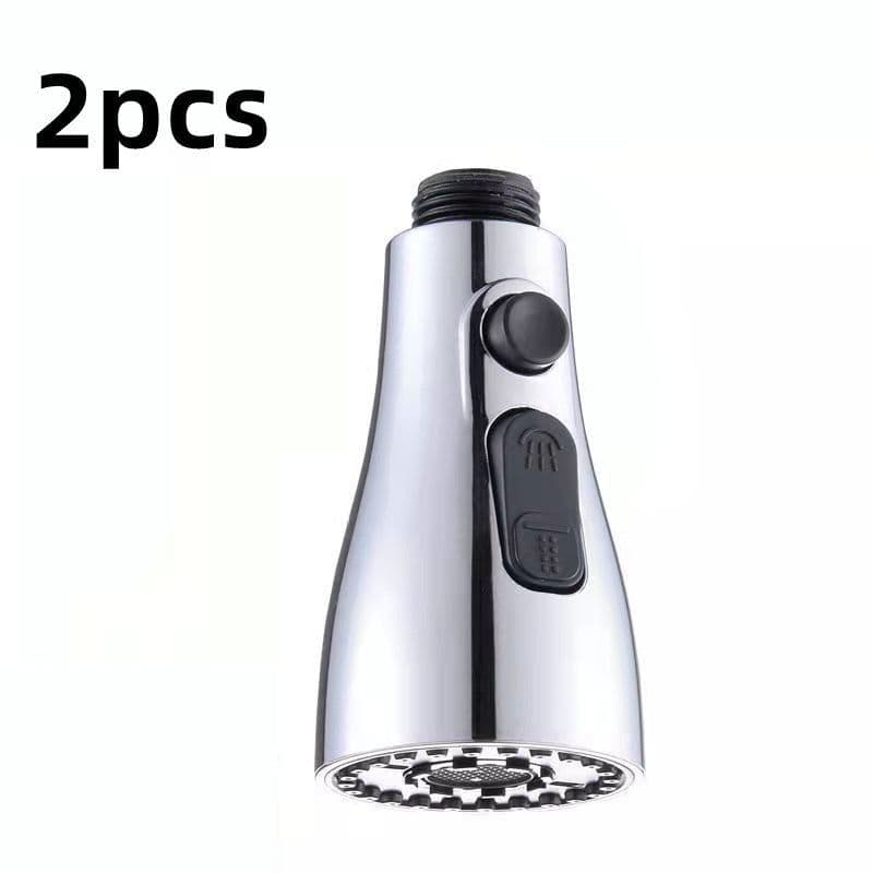 image-Universal Pressurized Faucet Sprayer Anti-splash 360 Degree Rotating Water Tap Three Stall Water Saving Faucet Nozzle Adapter