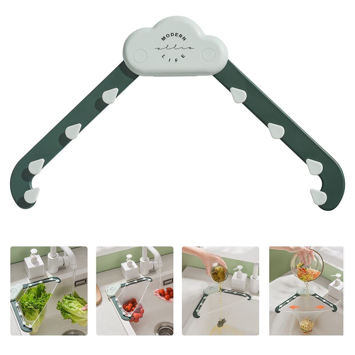 image-Triangular Cloud Sink Drain Rack Kitchen Garbage Filter Screen Dish Washing Sink Leftovers Rice Anti-blocking Kitchen Gadgets