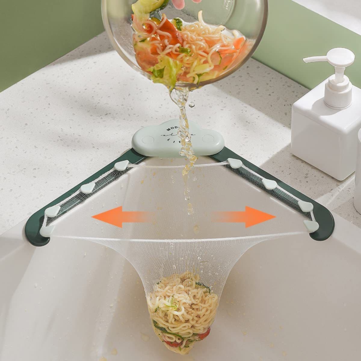 image-Triangular Cloud Sink Drain Rack Kitchen Garbage Filter Screen Dish Washing Sink Leftovers Rice Anti-blocking Kitchen Gadgets