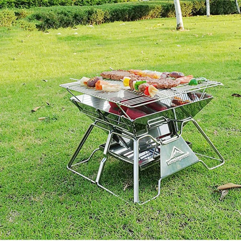 image-2-3 Person Foldable Barbecue Grill Burner Camping Lamp Barbecue Tile 35cm