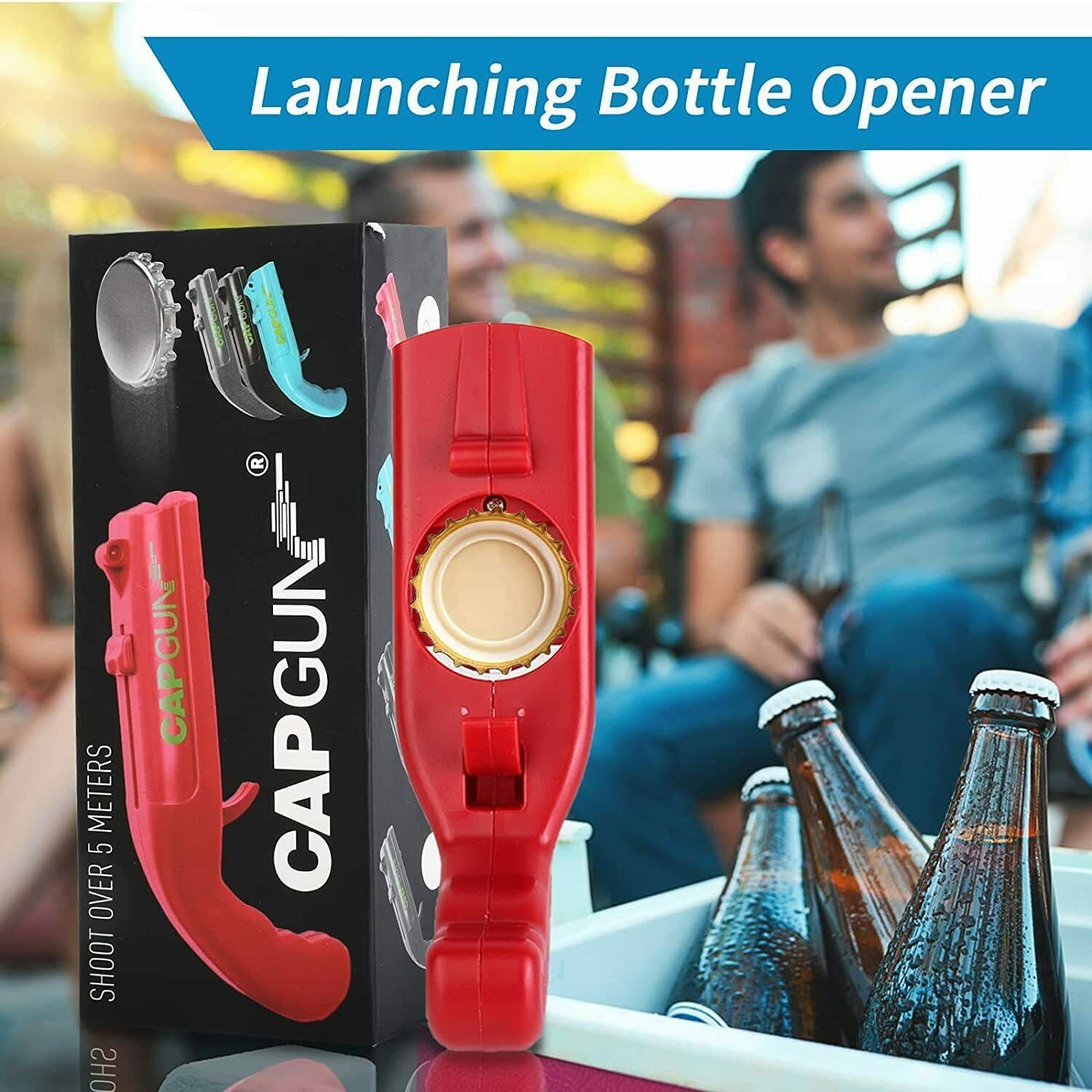 image-Cap Gun Beer Opener Drink Bottle Opener Launcher Shooter Game For Family Bar
