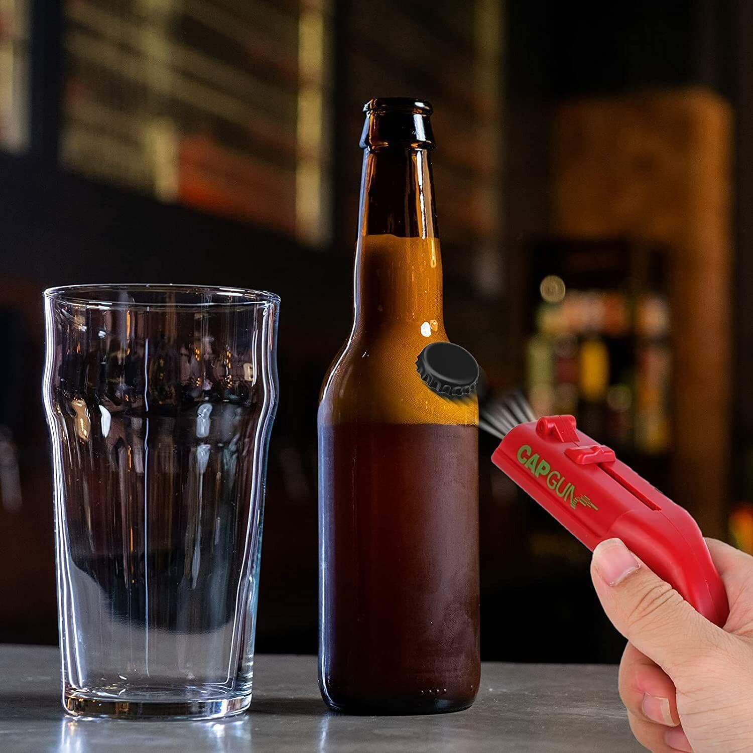 image-Cap Gun Beer Opener Drink Bottle Opener Launcher Shooter Game For Family Bar