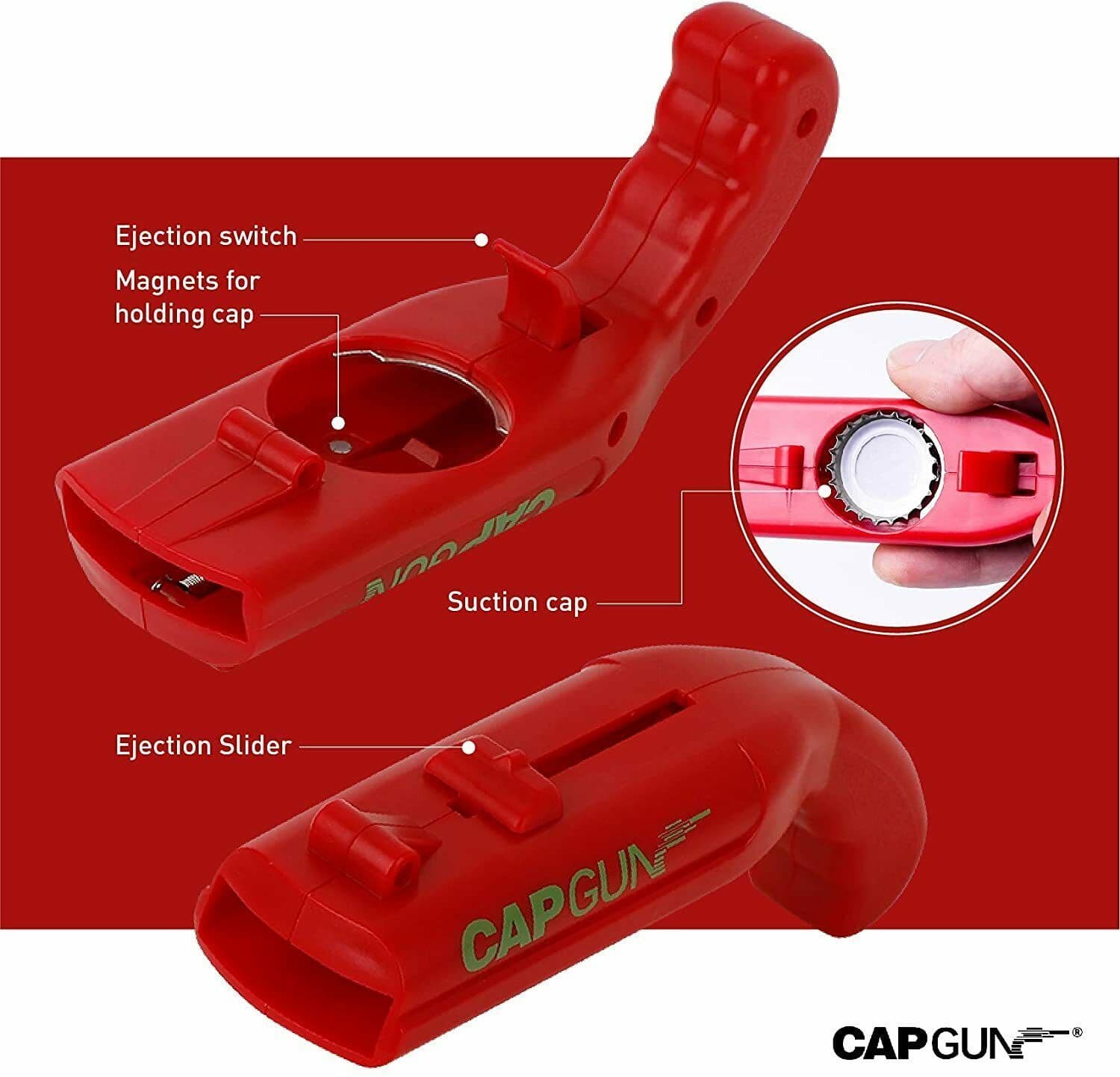 image-Cap Gun Beer Opener Drink Bottle Opener Launcher Shooter Game For Family Bar