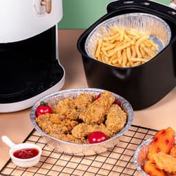image-Non-stick Aluminum Foil Liners Air Fryer Disposable Paper Liner Oil-proof Steaming Basket Kitchen Tool BBQ Drip Pan Tray
