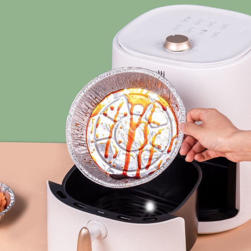 image-Non-stick Aluminum Foil Liners Air Fryer Disposable Paper Liner Oil-proof Steaming Basket Kitchen Tool BBQ Drip Pan Tray