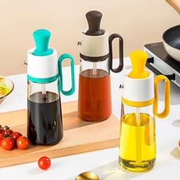 image-2 In 1 Oil Dispenser With Silicon Brush BBQ Oil Spray Glass Bottle Silicone For Barbecue Cooking Seasoning Bottle Kitchen Gadgets