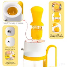 image-2 In 1 Oil Dispenser With Silicon Brush BBQ Oil Spray Glass Bottle Silicone For Barbecue Cooking Seasoning Bottle Kitchen Gadgets