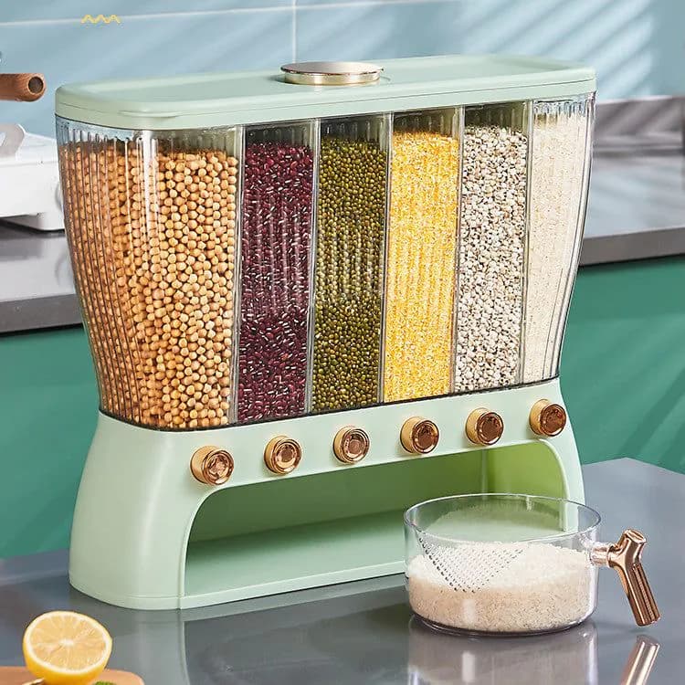 image-Kitchen Grains Separate Storage Box Compartment