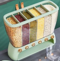 image-Kitchen Grains Separate Storage Box Compartment