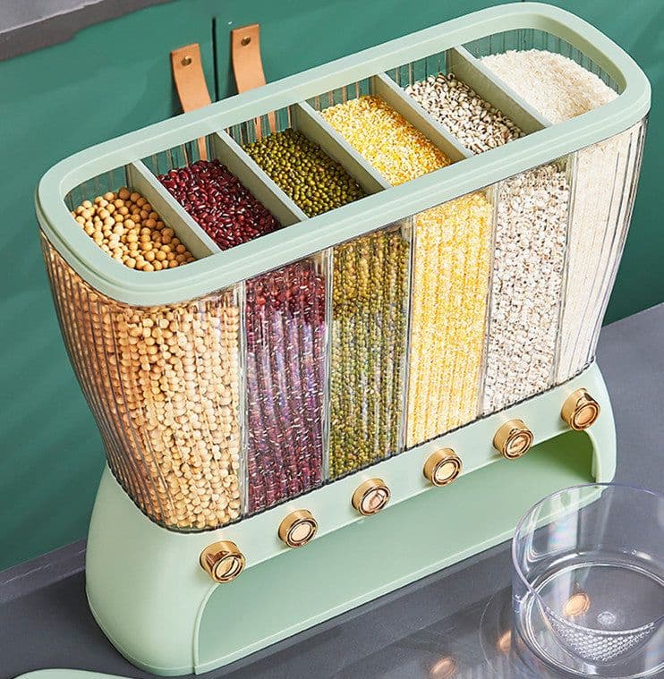 image-Kitchen Grains Separate Storage Box Compartment