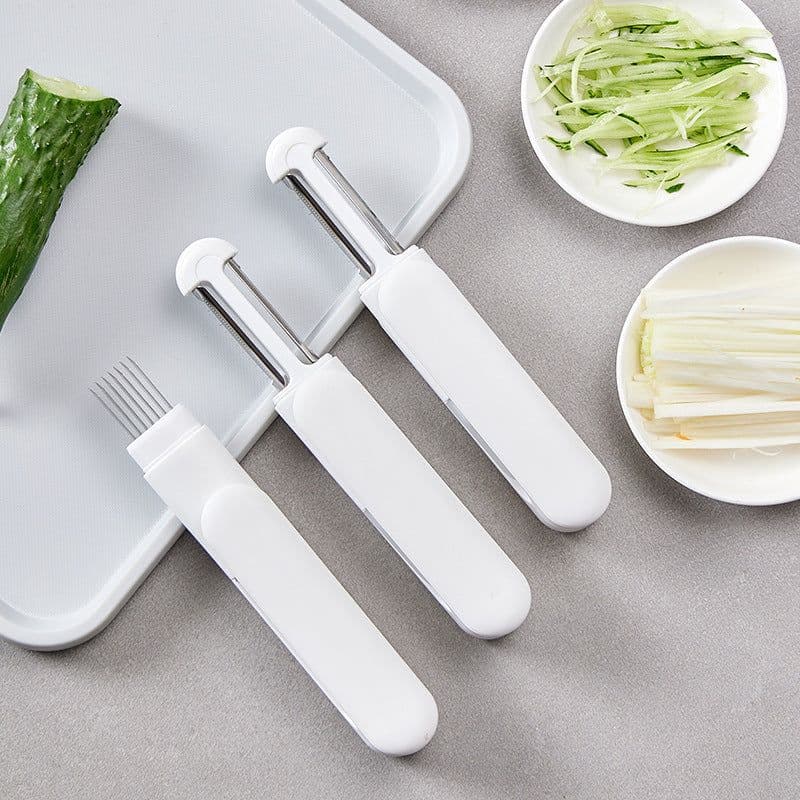 image-3 In 1 Multifunctional Rotary Paring Knife 360 Rotating Stainless Steel Peeler And Grater Kitchen Gadgets Tools
