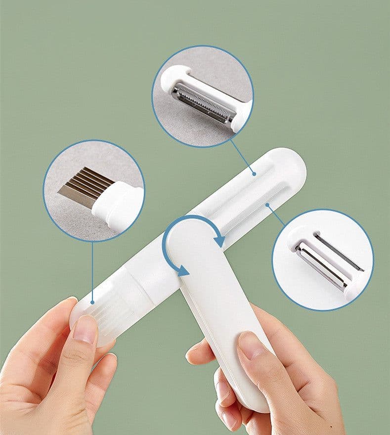 image-3 In 1 Multifunctional Rotary Paring Knife 360 Rotating Stainless Steel Peeler And Grater Kitchen Gadgets Tools