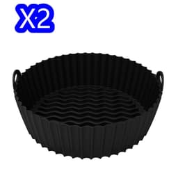 image-Silicone Basket Pot Tray Airfryer Liner For Air Fryer Reusable Container Accessories Pan Baking Mold Canister Shape Protector