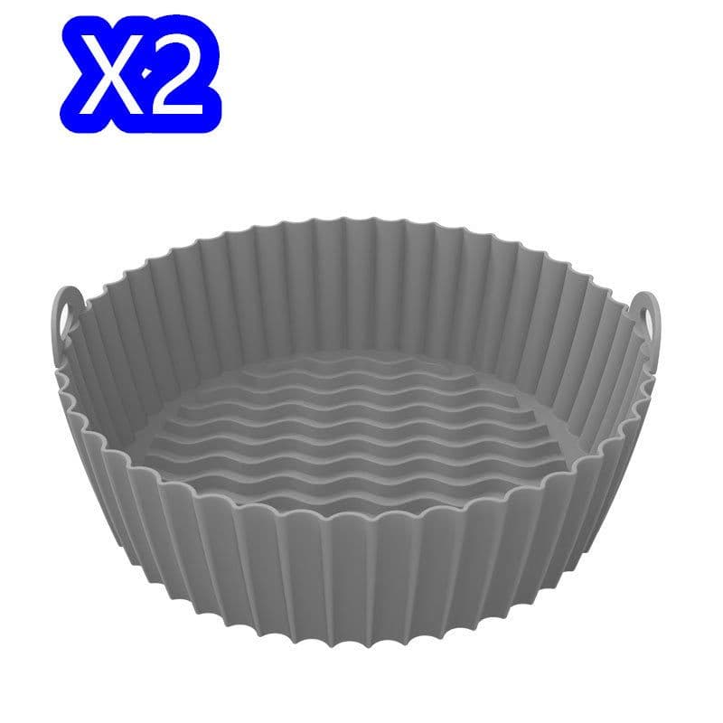image-Silicone Basket Pot Tray Airfryer Liner For Air Fryer Reusable Container Accessories Pan Baking Mold Canister Shape Protector