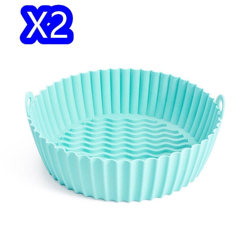 image-Silicone Basket Pot Tray Airfryer Liner For Air Fryer Reusable Container Accessories Pan Baking Mold Canister Shape Protector