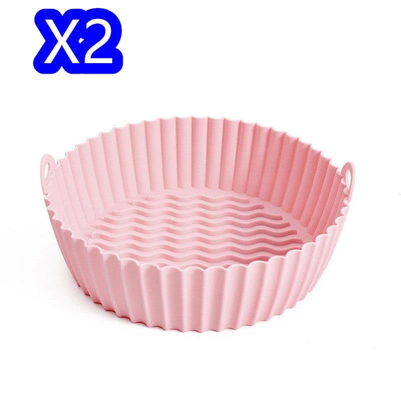 image-Silicone Basket Pot Tray Airfryer Liner For Air Fryer Reusable Container Accessories Pan Baking Mold Canister Shape Protector