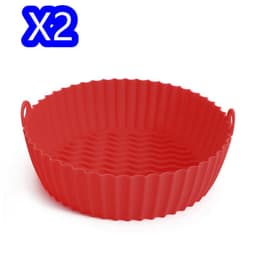 image-Silicone Basket Pot Tray Airfryer Liner For Air Fryer Reusable Container Accessories Pan Baking Mold Canister Shape Protector