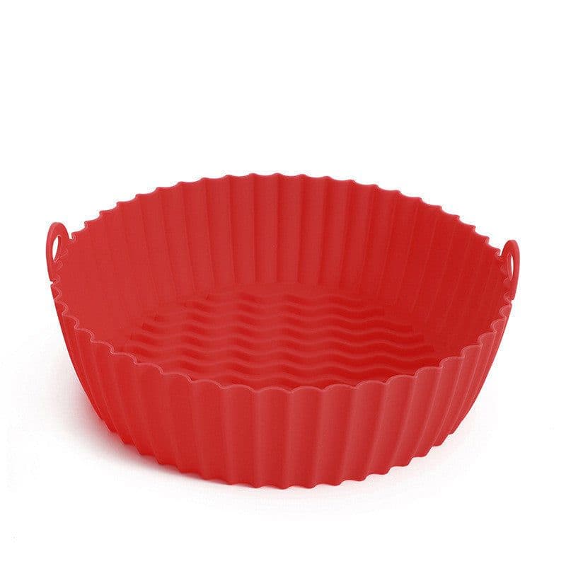 image-Silicone Basket Pot Tray Airfryer Liner For Air Fryer Reusable Container Accessories Pan Baking Mold Canister Shape Protector