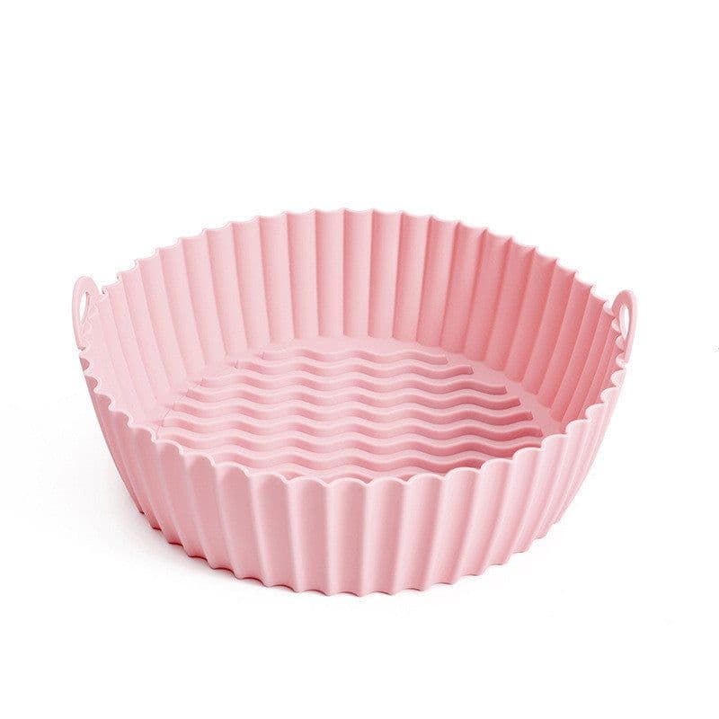image-Silicone Basket Pot Tray Airfryer Liner For Air Fryer Reusable Container Accessories Pan Baking Mold Canister Shape Protector