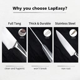 image-Kitchen Knife Set. LapEasy 15 Piece Knife Sets With Block Chef Knife Stainless Steel Hollow Handle Cutlery With Manual Sharpener