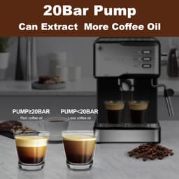 image-Geek Chef Espresso Machine, Espresso&Cappuccino Latte Maker 20 Bar Coffee Machine Compatible With ESE POD Capsules Filter&Milk Frother Steam Wand, 950W, 1.5L Water Tank,Ban On Amazon