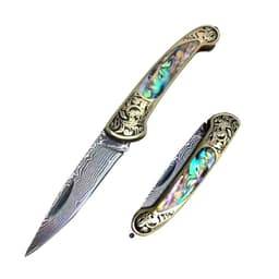 image-Camping Hunting Folding Survival Combat Knife Natural Shell