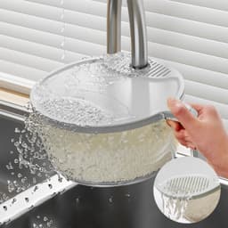 image-Multifunctional Drainage Basin For Domestic Kitchen Rice Fruit Washing Basket Vegetable Basket Wash Multi Function Kitchen Gadgets