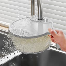 image-Multifunctional Drainage Basin For Domestic Kitchen Rice Fruit Washing Basket Vegetable Basket Wash Multi Function Kitchen Gadgets