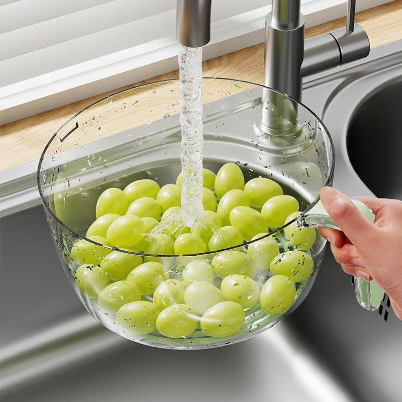 image-Multifunctional Drainage Basin For Domestic Kitchen Rice Fruit Washing Basket Vegetable Basket Wash Multi Function Kitchen Gadgets