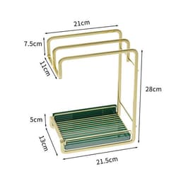 image-Sponge Holder Wall Mounted Kitchen Organizer Dish Drainer Brush Soap Rack With Drain Tray Rag Rack Bathroom Kitchen Accessories