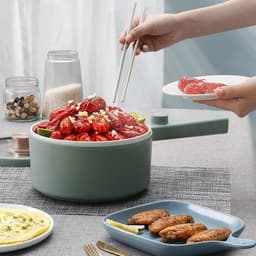 image-Multi-function Pot Household Rice Cooker Electric Cooking Pot Dormitory Noodle Pot Mini Hot Portable Pot
