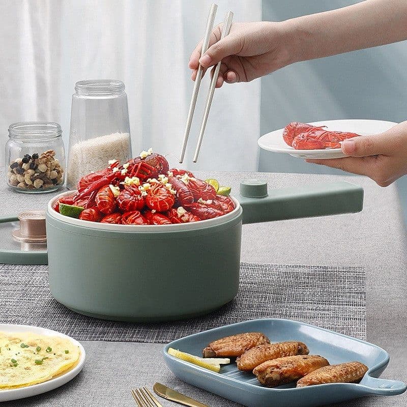 image-Multi-function Pot Household Rice Cooker Electric Cooking Pot Dormitory Noodle Pot Mini Hot Portable Pot