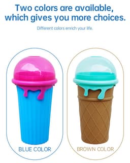 image-500ml Large Capacity Slushy Cup Summer Squeeze Homemade Juice Water Bottle Quick-Frozen Smoothie Sand Cup Pinch Fast Cooling Magic Ice Cream Slushy Maker Beker Kitchen Gadgets